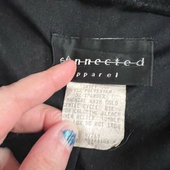 90’s‎ Y2K Black Silver V Neck Midi Dress Semi Formal Sz L - Picture 5 of 12